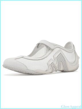 Nubuck Leather Mesh Mary Jane Sneaker Hook & Loop Casual Walking Shoe